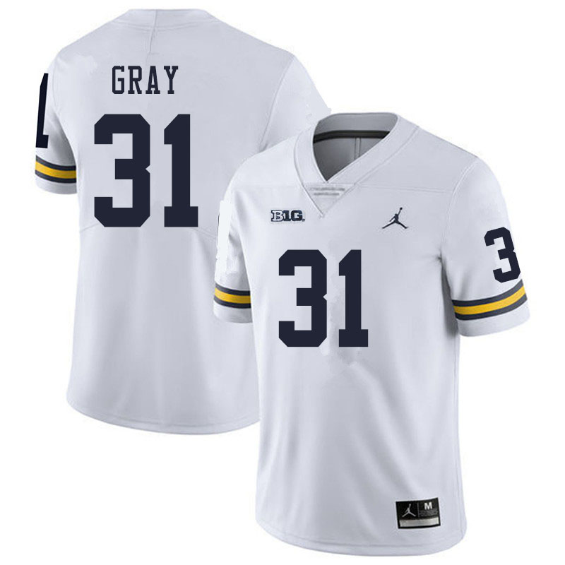 Men #31 Vincent Gray Michigan Wolverines College Football Jerseys Sale-White